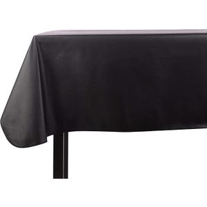 Yourtablecloth Heavy Duty Vinyl Rectangle or Square Tablecloth  6 Gauge  Flannel Backed  Wipeable Tablecloth with Vivid Colors & Many Sizes 52 x 52 Black