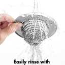 Revolutionary Kitchen Sink Drain Strainer/Patented Reversible Chain Mesh, Effortless Cleaning & Debris Catcher, Large Capacity, No Clog, 304 Stainless Steel & Rust-Proof/Handmade (Silver)