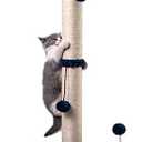 MECOOL 34“ Tall Cat Scratching Post Premium Basics Kitten Scratcher Sisal Scratch Posts Trees with Hanging Ball for Indoor Cats, Navy