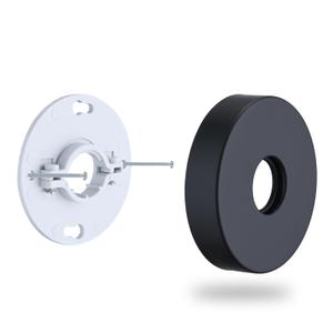 RAINREVIVE Matte Black Shower Arm Flange, Metal Shower Arm Stabilizer Bracket and Flange Cover Plate