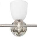 Bathroom Vanity Light, 3-Light Bathroom Light Fixtures Over Mirror, Traditional Vanity Lights for Living Room, Milk White Bell Glass Shades, Standard E26 Base, Polished Nickel
