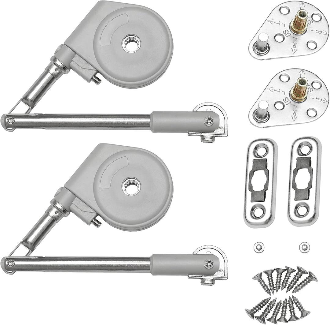 2Pack 105 Degree Soft Closing Support Rod Hinges,Pull Down Bracket Hinge,Toy Box Hinges Soft Close, Designed for Downward Opening lid Door,Cabinet Doors and Storage Box,Toy Box Support (Gray-2pcs)