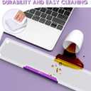 Acrylic Gaming Keyboard Wrist Rest,Clear Ergonomic Palm Rest with Anti-Slip Base,Customized Metal CNC Aluminum Alloy Logo for Computer Keyboard,Office,PC Gaming,Laptop,Mac,Easy Typing-Purple