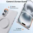 Silicone Case for iPhone 16 Magnetic with Camera Lens Protector Compatible with Magsafe Slim for Women Men Scratchproof Shockproof Protective Phone Case for iPhone 16 Silver