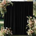 Black Backdrop Curtains for Parties, Black Photo Backdrop Curtain Wrinkle-Resistan Drapes Panels for Party Birthday Wedding Halloween Decoration Photography, 5x7FT, 2 Panels