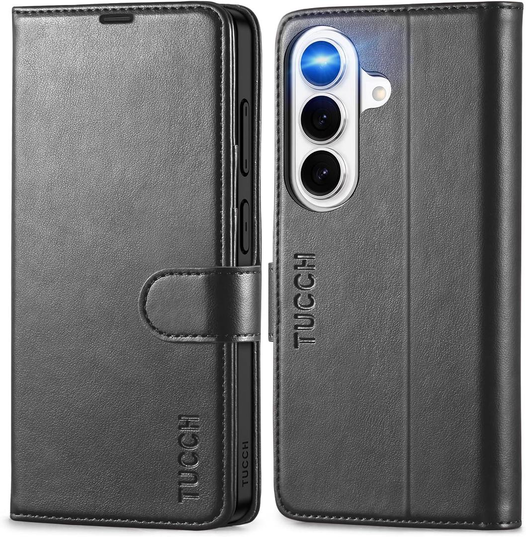 TUCCH Case Wallet for Galaxy S26, Kickstand [RFID Blocking] 3 Card Holder, Folio Magnetic PU Leather [TPU Shockproof Interior Case] Protective Folio Cover Compatible with Galaxy S26 6.3" 2026, Black