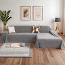 MYSKY HOME Sectional Couch Cover for Dogs, 2 Pieces Couch Covers for L Shape Sofa, Sofa Cover Washable, Furniture Protector Chaise Lounge Cover for 2-3 Cushion Couch(71"x118"+71"x118", Dark Grey)