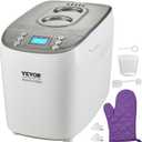 VEVOR Bread Maker, Dough Machine 15 Menus in 1, Non-Stick Ceramic Pan Automatic Breadmaker with Non-Gluten Setting, Whole Wheat Bread Making, Digital, Programmable, 3 Loaf Sizes, 3 Crust Colors, White