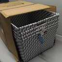 Whitmor 4 Pack Multi-Weave Resin Weave Basket with Lid