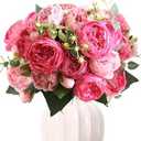 ASTRYAS 4Pcs Peonies Artificial Flowers, Mixed Pink Artificial Peonies, Silk Peonies Flowers Fake Peonies Artificial Flowers Peonies Bouquet for Centerpiece Table Wedding Party Home Decor