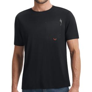 baleaf Men's Short Sleeve Sun Shirts UPF 50+ Quick Dry (Black, L)