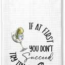 If at First You Don't Succeed Try Try A Gin - Multi-Purpose Towel - Gin Tea Towel - Funny Towels with Gin Sayings - Soft & Absorbent Kitchen Towel - Towel Alcohol Home Decor, 16”x24”, White
