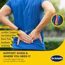 Dr. Scholl's Adjustable Compression Back Support with Massaging Gel, Breathable Fabric, Shock-Absorbing Back Brace, Built-in Gel Padding & Support (L/XL) (Black)