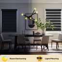 MYshade Roller Shades Zebra Blinds for Indoor Windows Cordless Day and Night Light Filtering Dual Layer Roller Window Blinds & Shades, Easy to Install, 35.5" W x 72" H, Black