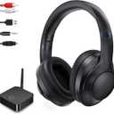 ROSIDA Wireless Headphones for TV Watching with Transmitter, TV Headphones Wireless for Seniors 295FT Range with Optical, AUX, RCA and USB Way, High Volume Control, Long Playtime, No Delay, Black