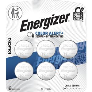 Energizer 2032 Batteries (6 Pack), 3V Lithium Coin Batteries