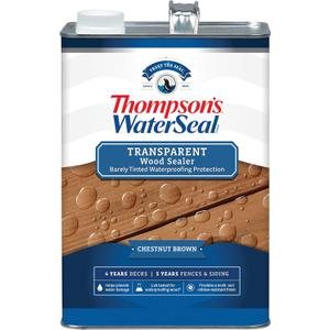 Thompsons WaterSeal Transparent Waterproofing Wood Stain and Sealer, Chestnut Brown, 1 Gallon