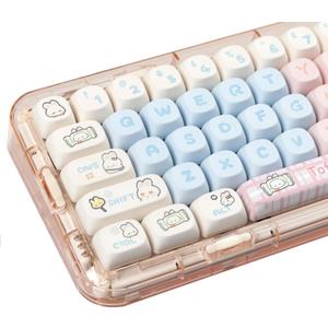 Pink PBT Keycaps MOA Profile Cute Keycap Set 139 Keys Milk Candy Rabbit DYE-SYB Keycap for Mx Cherry Mechanical Keyboard 61/64/84/87/104/108 Layout