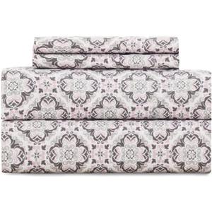 Flower Bed Sheets King Size,Deep Pocket King Sheet Sets Floral,Microfiber King Sheets Set Deep Pocket,Breathable & Cooling,Easy-Fit Soft,Boho Floral