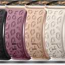 4Pack Leopard Engraved Bands Compatible with Apple Watch Band for women 44mm 45mm 46mm 49mm, Soft Silicone Cheetah Sport Strap for iWatch Series 10 9 8 7 6 5 4 3 2 1 SE Ultra/Ultra 24PCSA