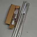 5/8” Diameter Curtain Rods 30-60 Inch, for 30-54 Inch Windows, Adjustable Splicing Silver Curtain Rods for Windows with Brackets, Window Treatment Rod Long Small Curtains Rod, 2 Pack