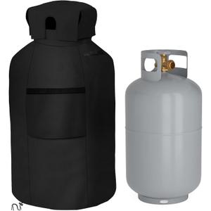 AKEfit Propane Tank Cover 30lb Gas Tank Cover Outdoor 600D Heavy Duty Waterproof Covers Fits Standard 30 lb Tank Cylinder, 13'' x 24'' Black