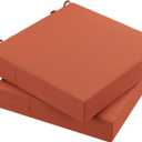AAAAAcessories Outdoor Seat Cushions for Chairs, Waterproof, Fade-Resistant Patio Furniture Replacement Cushions, 20" x 20" x 3", Set of 2, Rust