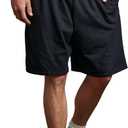 Russell Athletic Men's Relaxed Fit 9" Cotton Shorts with Pockets, Adjustable Elastic Waist, Sizes S-4X (3X-Large, Black)