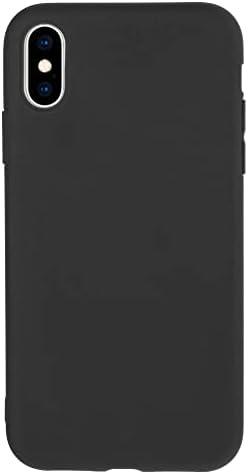 Danbey for iPhone Xs, for iPhone X 10 10s, Ultra Thin Slim Fit Soft Phone Case, Drop Protection, Solid Color Plastic Non Silicone, Minimalist Basic Cover, Gel Rubbery, 5.8" Screen - Matte Black