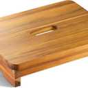 Wooden Step Stool, 3.5'' One Step Stool for Adults, Wooden Bedside Step with 550 Lbs Load Capacity, Heavy Duty/Portable/Nonslip/Durable Construction for Bedroom/Kitchen