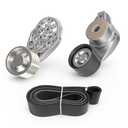 Fan Belt Tensioner with Pulley Set, Fits for Volvo D13 Engine, Belt Tensioner 21714847 20582558 & Belt 20582557