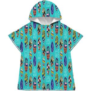 Quick Dry Surf Poncho Changing Towel Robe Hoodie for Kids,Swimming Beach Surfing Diving Home Hot Springs BathingKid-M