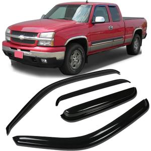 Window Visors Rain Guards Side Wind Deflectors for 1999-2006 Silverado & Sierra 1500/2500/3500/2500 HD Extended Cab, 07 Classic Body Vent Guard Shade Sun 94044 4-Pieces Set
