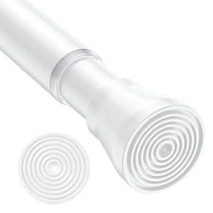 WEIXINHAI Spring Tension Curtain Rod for Windows 45 to 77 inch White Long Tension rod Adjustable Spring Curtain Rods No Drilling Short Tension Rod for Kitchen, Closet, Bathroom, Bookshelf