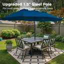 SUPERJARE 13FT Outdoor Patio Umbrella with Base Included, Double Sided Pool Umbrellas with Fade Resistant Canopy, Large Table Umbrella for Deck, Market, Backyard - Navy Blue