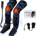 Leg Massager for Circulation and Pain Relief Thigh Compression Massager with 6 Modes 3 Vibration Knee Massage with Heat Leg Circulation Machine for Thigh Calf and Feet Relaxation for Athletes/Seniors (Black)