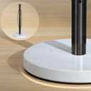 YIGII Heavy Marble Base Paper Towel Holder Countertop Paper Roll Holder for Kitchen or Bathroom, Non-Slip Weighted Design, Fits Standard Paper Towels, White Marble & Gunmetal Black