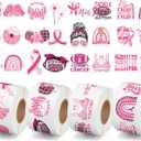 A1diee Breast Cancer Awareness Ribbon Stickers - 2000Pcs Pink Ribbon Roll Sticker Gifts for Women Girls, Inspirational Breast Health Decor Decals for Water Bottle Guitar Laptop Christmas Decoration