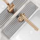 Eormoe Kitchen Sink Faucet Mat - 15.7in Diatomite Sink Protectors for Kitchen Sink, Stone Sink Splash Guard for Kitchen Counter Sink Accessories (Grey, 15.7'' x 3.9'') (Gray)