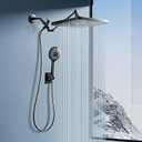 Premium 12.2" Rain Shower Head with Handheld Spray, Rainfall Shower Head with Handheld Combo, Large Rain Overhead Showerhead | 4 Water Spray Handheld Modes | Anti-Clog Nozzles | Air-in Tech