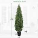 Briful 5FT Artificial Cedar Topiary Trees Set of 2 Realistic Faux Cedar Pines in Pots, UV Resistant Outdoor Porch & Entryway Plants, All-Season Evergreen Decor for Patio, Farmhouse & Holiday