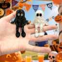 Halloween Ghost Figurines Set of 4  Poseable Mini Decorations for Desk, Shelf, Room, Office, Cute Spooky Collectibles