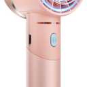 AMACOOL Portable Handheld Turbo Fan, 17Hrs Runtime, 4 Speeds Wind, Cool Metal Body, Rechargeable Battery Personal Fan, Mini Pocket Fans for Girl Woman Man Travel Makeup Camping Outdoor-Pink