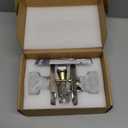 Satin Nickel Crystal Interior Door Knob, Privacy Glass Door Knobs for Bedroom and Bathroom, Octagonal Clear Crystal Door Knob