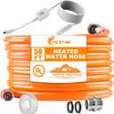 50FT Heated Water Hose for RV, Heated Drinking Water Hose Antifreeze to -45F, Water Heater Thermostat with Self-regulating Function, 5/8" I.D. with 3/4" GHT Adapter, Lead and BPA Free, No Odor