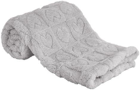 Yurhap Fleece Baby Blanket Heart Checkered, Ultra Soft Cozy Baby Blankets for Boys Girls, Fluffy Infant Toddler Newborn Receiving Gifts for Crib Stroller 30"x40" (Silver Grey)