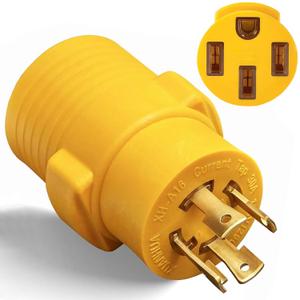 NEMA L14-30P to 14-50R RV Generator Adapter, 30 Amp to 50 Amp Twist Locking Generator, 4 Prong Outlet Heavy Duty for RV Trailer Camper Generator EV Tesla Level 2 Charging