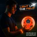 Light Up Soccer Ball - Soccer Gifts for Boys & Girls 8-15+ Year Old- Glow in the Dark Soccer Size 5 | Cool Birthday Gift Ideas for Kids/Teen | Included: Glow Band, Drawstring Bag & Ball Pump
