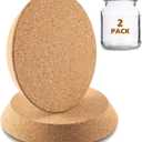 Kathfly Set of 2 Tapered Cork Stoppers for 3.7-4.0 Inch Jar Openings, Large Cork Canning Jar Lids Wood Plugs Glass Wine Bottle Lids for Home Bar Kitchen Accessories, 4.5 Top and 3.8 Base (Large)