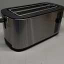 Toaster 4 Slice with Countdown Timer, Extra Wide Slots for Bagels and Waffles, 6 Browning Settings, Removable Crumb Tray, Stainless Steel